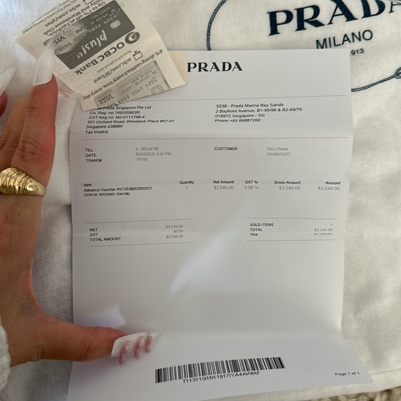 100% authentic new with receipt Prada white and black raffia straw tote bag - Picture 7 of 10